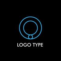 logo type with initial name for technology company sign, vector