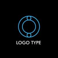 logo type with initial name for technology company sign, vector