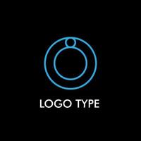 logo type with initial name for technology company sign, vector