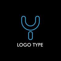 logo type with initial name for technology company sign, vector