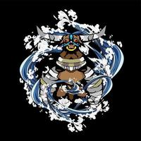 el diseño de ilustración animal para sukajan es una camiseta o tela tradicional de Japón con bordado digital dibujado a mano camisetas de hombre camiseta de hip hop de manga corta casual de verano ropa de calle vector