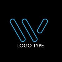 logo type with initial name for technology company sign, vector