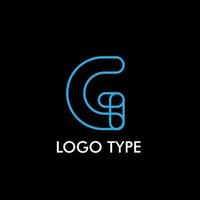 logo type with initial name for technology company sign, vector