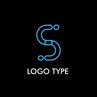 logo type with initial name for technology company sign, vector