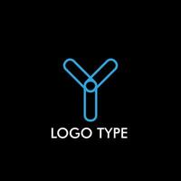 logo type with initial name for technology company sign, vector