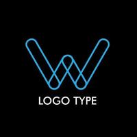 logo type with initial name for technology company sign, vector