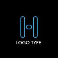 logo type with initial name for technology company sign, vector