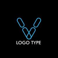 logo type with initial name for technology company sign, vector