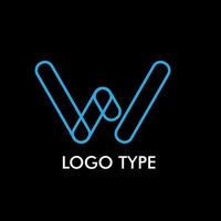 logo type with initial name for technology company sign, vector