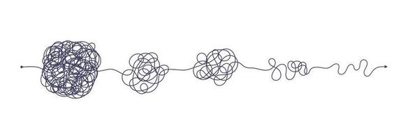 simplificación del caos, resolución de problemas y búsqueda de soluciones empresariales conjunto de ilustraciones vectoriales del concepto de desafío. vector
