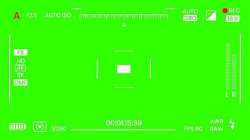 Green colored chroma key camera rec frame viewfinder overlay background screen flat style design vector illustration. Chroma key VFX screen camera overlay abstract background concept for video footage