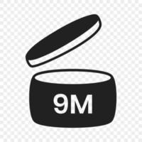 9m period after open pao icon sign flat style design vector illustration isolated on transparent background.