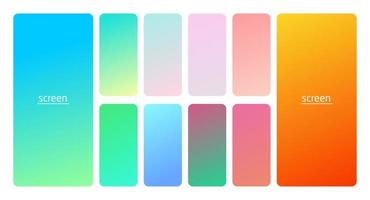 Pastel gradient smooth and soft vibrant color background set.