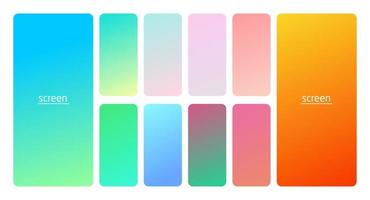 Pastel gradient smooth and soft vibrant color background set. vector