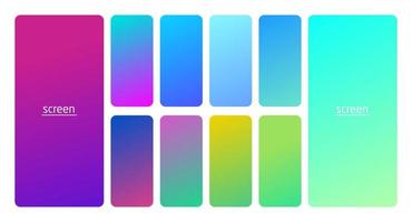 Pastel gradient smooth and soft vibrant color background set. vector