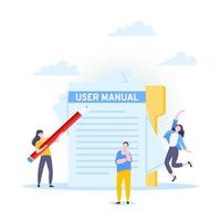 User manual guide book flat style design vector illustration.