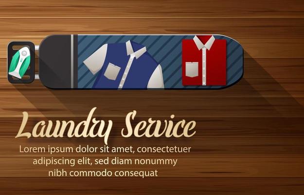 Laundry service design with ironing board