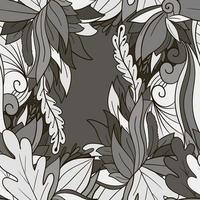 Floral seamless pattern with leaves, flowers and berries. vector