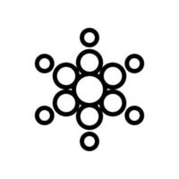 Snowflake thin line icon on white background - Vector