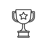 Thin line icon of victory cup on white background - Vector