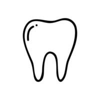 Thin line tooth icon on white background - Vector