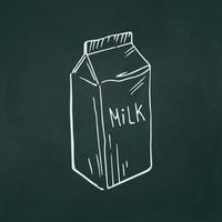 Milk package thin white lines on textural dark background - Vector
