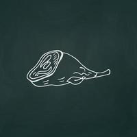 Piece of beef thin white lines on a textural dark background - Vector