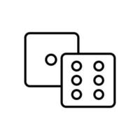 Thin line game dice icon on white background - Vector