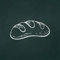 Loaf of bread thin white lines on a textural dark background - Vector