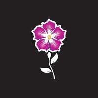 Flower icon and symbol with black background vector