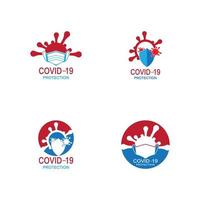 Covid-19 protection logo vector illustration