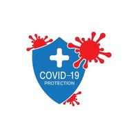 Ilustración de vector de logotipo de protección covid-19