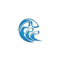 Water wave icon vector