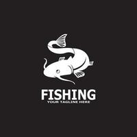 Ilustración de vector de plantilla de logotipo de icono y símbolo de pescado