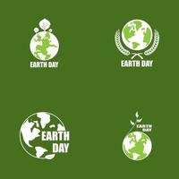 Earth day ecology logo vector template