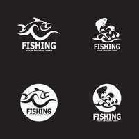 Fish icon and symbol logo template vector illustration