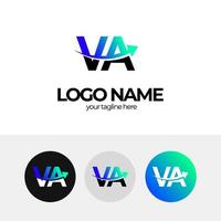 letra v y un logotipo, diseño de logotipo va para empresa, logotipo para empresa, ampliación, aumento de negocio, flecha, diseño de logotipo de empresa