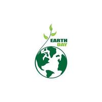 Earth day ecology logo vector template