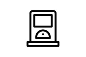 Number Table Icon Restaurant Line Style Free vector