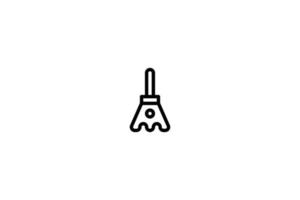 Broom Icon Construction Line Style Free vector