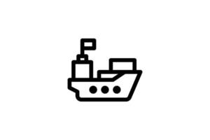 Cargo Barge Icon Logistic Line Style Free vector