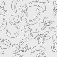 Seamless pattern from bananas. Vector illustration on gray background