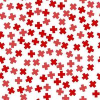 Seamless red plus sign pattern vector