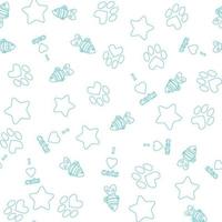 Seamless pattern with pet elements vector