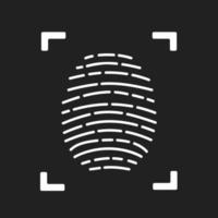 Fingerprint scanning icon for apps with security unlock stock vector