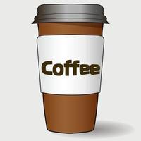 Cardboard realistic cup of coffee with the inscription. eps 10 vector