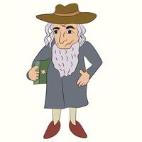 A funny cartoon character is a man of Jewish nationality vector