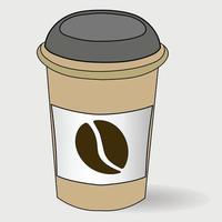 Take-out coffee in a carton with a lid closed. eps 10 vector