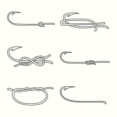 Ways to tie a fishing line to a fishing hook 7265934 Vector Art at Vecteezy