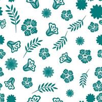 Seamless pattern from abstract flowers and elements on a white background.Vector illustration vector